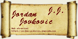 Jordan Jovković vizit kartica